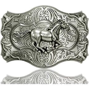 Belt Buckle With Cowboy & Horse Western Style Acanthus Patterns Clothing Accessories