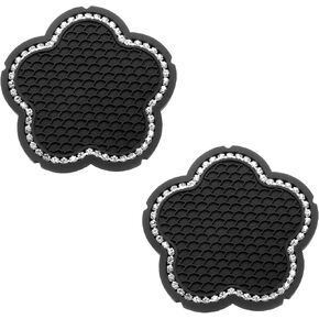 uxcell Car Cup Coaster, 2pcs PVC Flower Shaped Car Cup Holder Coaster, Car Accessories Interior Sets for Women Men Gift, White
