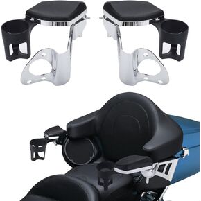 مساند أذرع للركاب مريحة مع حامل الكأس تناسب 2014-2023 Harley Touring Electra Glides Road Glide Ultra و Tri Glide