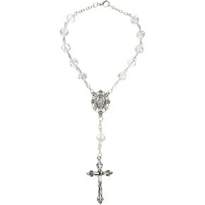 Needzo Our Lady of Grace Beaded Auto Rosary, Car Mirror Hanging Accessory and On The Go Devotional, Gift Boxed, 7.5 Inches