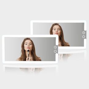 2 PCS Car Sun Visor Vanity Mirror ، مرآة ماكياج السيارات القابلة لإعادة الشحن مع ثلاثة أوضاع ضوئية ومفتاح باهت الشاشة اللمس ، وملحقات السيارات الجليدية للنساء