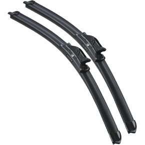 24"+20" Wiper Blades, Windshield Wiper Blade Replacement, Durable and Easy-To-Clean, All-Season Compatible, Fits Multiple Vehicles, Reliable Performance, Pack of 2, Includes 7 Wiper Clips
