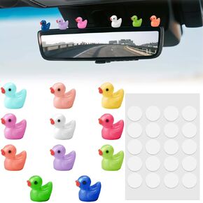 16 PCS Cute Duck Rearview Mirror Accessories, Luminous Duck Car Interior Accessories, Dashboard Decorations Adhesive Ornaments, Fun Duck Car Interior Decor, Car Decorations Interior in Kuwait