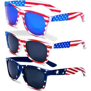 Donse 3 Pairs American Flag Sunglasses ، 4th of July Decorations Framings Hassions for Women Men Teens ، Favoric Party Favors Supplies Independence Day Decorations Decorations 4th of July