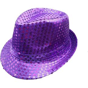 Uttpll Sequin Fedora Headwear for Women Men Bling Retro Dance Hats Cosplay Costume Usisex Teens Jazz Disco Cap