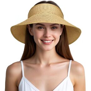 Straw Hats for Women, Foldable & Packable Beach Hat with UPF 50 Protection, Soft & Breathable for Summer Vacation