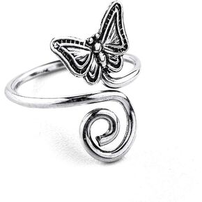EVE'S ADDICTION Toe Rings - Sterling Silver Butterfly Toe Rings - Gifts for Mom