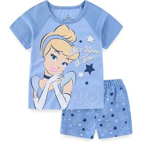 Disney Princess Cinderella Girls Short Sleeve T-Shirt and French Terry Shorts Set for Toddler and Big Kids