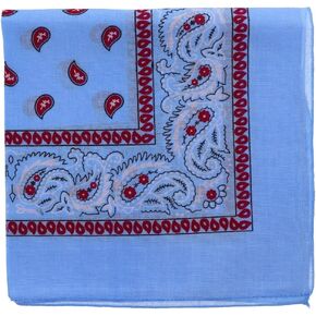 Motique Accessories Two Tone Paisley Bandana Light Blue