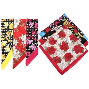Wayuto Flower Print Floral Bandanas Cotton Bandanas Colorful For Women Square 21 × 21 Bandana Dickf Aealthetic 6 Pack