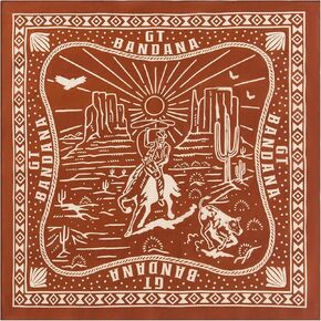 22"x22" Cowboy Hunting Cotton Bandana Multi-Purpose Headbands（Red）