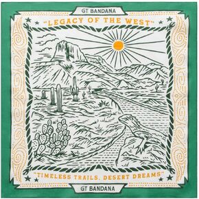 22"x22" Legacy Of West Cotton Bandana Multi-Purpose Headbands (Green)