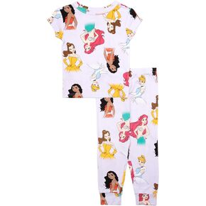 Disney Girls' 2-Piece Loose-fit Pajama Set, Soft & Cute for Kids