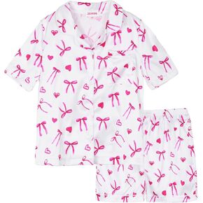JESKIDS Girls Boys Satin Pajamas Sets Kids Silk Sleepwear Summer Nightwear 4-13 Years