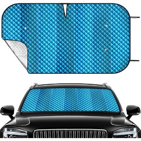 Windshield Sun Shade Car Sun Shade, Folding Car Shades for Front Windows, Blocks UV Rays Sun Visor Protector for Truck SUV Van, Keeps Vehicle Cool - Silver (55" x 27.5")
