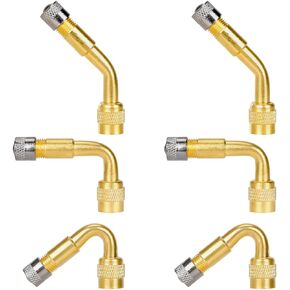 6 PCS Valve Stem Extenders, 45 90 135 Degree Angled Automotive Tire Valve Extension Adaptor, Universal Valve Stem Extension for Car Motorcycle Scooter, Car Accessories (Silver)