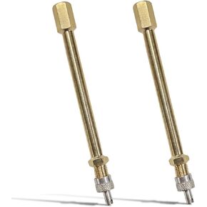 2pcs 50mm/1.96 "محول تمديد صمام الإطارات الإطارات ، التضخم الطويل النحاس التضخم في إطارات التضخم المستقيم ، موسع الجذعية في صمام إطارات الهواء للركاب ، دراجة نارية ، سكوتر ، ودراجة (1.9 بوصة)