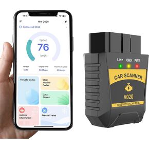 OBD2 Scanner Reader Bluetooth Wireless Auto Diagnostic Scan Tool OBD2 Scanner APP for Car Auto Connect to Phone - Clear/Reset Vehicle Engine Error Code Reader Diagnostic Tool for iPhone & Android