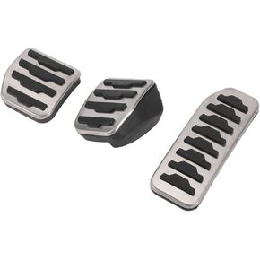 3 PCS يدوي قدم دواسة دواسة دواسة مسرعات مسرع القدم ل Land Rover Range Rover Evoque 2012-2019 النغمة الفضية الفولاذ المقاوم للصدأ