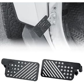 JOYTUTUS Wrangler Foot Pegs Doors Off Compatible with 2007-2025 Wrangler JK JL & Gladiator JT, Door Hinge Foot Pegs Foot Rest Pedals, US Flag Pattern
