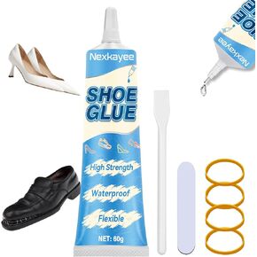 Shoe Glue, High Strength Shoes Repair Adhesive, Clear Superglue for Repairing Sneakers, Boots, High Heels and Leather, Slow-Drying, 30g (Pack of 2)