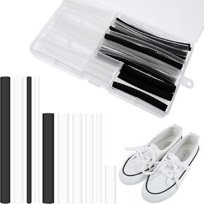 78PCS Shoelace Tips Repair Tool Set, Heat Shrink Shoelace Aglets, Universal Plastic Shoe Lace Ends Tips for Repairing and Shortening Shoelaces, Durable Plastic Aglet Replacement Kit
