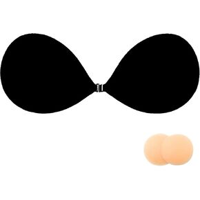 Sticky Bra, Backless Strapless Bra Push Up, Adhesive Invisible Lift Up Bras（A Cup-B Cup）