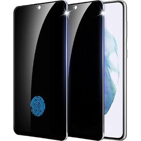 【عبوة مكونة من 2+1】 واقي شاشة للخصوصية لهاتف Samsung Galaxy S22، يدعم فتح بصمة الإصبع، زجاج مقسى 9H، طبقة مضادة للتجسس متوافقة مع هاتف Samsung S22 5G