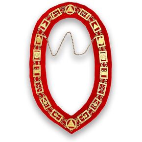 Masonic Regalia Royal Arch Chain Collar, Masonic Royal Arch Golden Collar, Masonic Red Collar, Royal Arch Regalia
