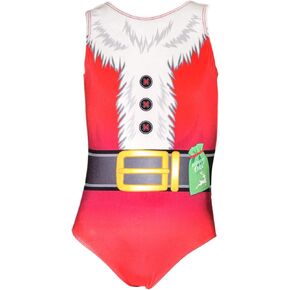 Destira Christmas Gymnastics Leotards for Girls, Ms. Claus, Super Soft Leotards with Matching Scrunchie - Dance, Cheer, Yoga, & More, Adult Small