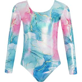 JiAmy Gymnastics Leotards for Girls, Long Sleeve Sparkly Dance Biketards Ballet Outfit for 3-12 Years