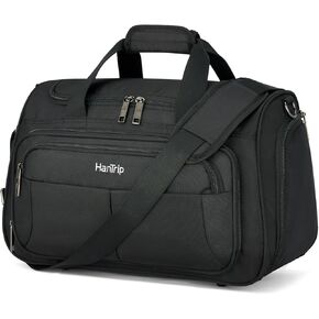 Foldable Underseat Carry On Luggage Bags for Travel Lightweight Overnight Weekender Bag for Women Men Travel Tote Bag (Black)