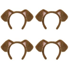 Beviliu Dog Ears Golden ، واقعية حيوانات آذان عقال Brown ، و Cat Cat Fluffy Bunny Bear Assume Halloween Christmas لغسل حفل تأثيري للماكياج