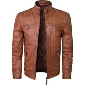 Real Leather Jacket Men - Motorcycle Soft Real SheepSkin Leather Jacket