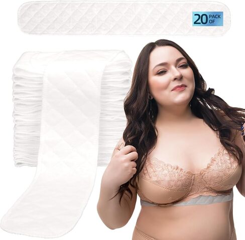 Bra Liners to Absorb Sweat Under Breasts, 100% Cotton Bra Sweat Liners/Tummy Liners for Sweat Rash for Women & Men 19.7 * 3in in Saudi Arabia