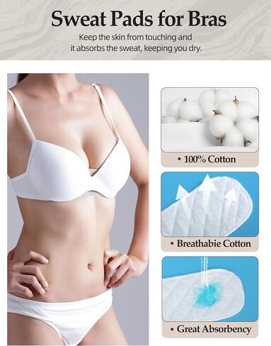 Bra Liners to Absorb Sweat Under Breasts, 100% Cotton Bra Sweat Liners/Tummy Liners for Sweat Rash for Women & Men 19.7 * 3in in Saudi Arabia