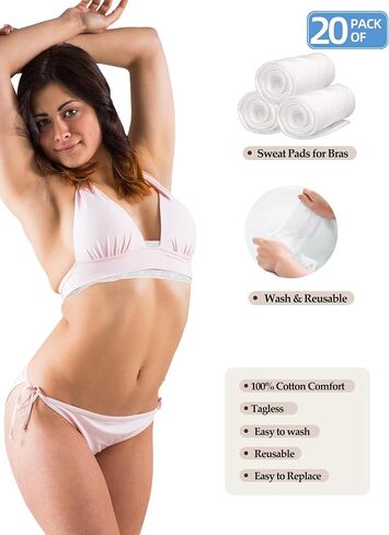 Bra Liners to Absorb Sweat Under Breasts, 100% Cotton Bra Sweat Liners/Tummy Liners for Sweat Rash for Women & Men 19.7 * 3in in Saudi Arabia