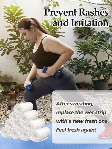 Bra Liners to Absorb Sweat Under Breasts, 100% Cotton Bra Sweat Liners/Tummy Liners for Sweat Rash for Women & Men 19.7 * 3in in Saudi Arabia