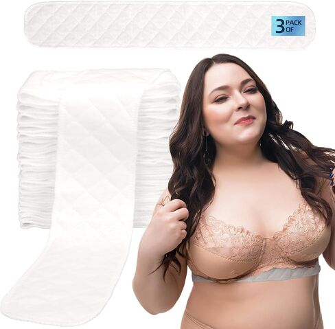 Bra Liners to Absorb Sweat Under Breasts, 100% Cotton Bra Sweat Liners/Tummy Liners for Sweat Rash for Women & Men 19.7 * 3in in Saudi Arabia