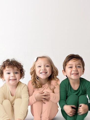 BABY 2T-10Y Toddler Kids Girls Boys Soft Comfy 2pcs Set Long Sleeve Shirts and Pants Sets in Saudi Arabia