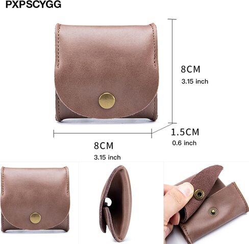 محفظة عملة معدنية ريفية - حقيبة ضغط مصغرة مصنوعة يدويًا للعملات المعدنية والمجوهرات وسماعات الأذن | الإغلاق المفاجئ ، تصميم الأزياء ، محمول فائق (6 ألوان)-هدايا للرجال والنساء (أسود) in Kuwait