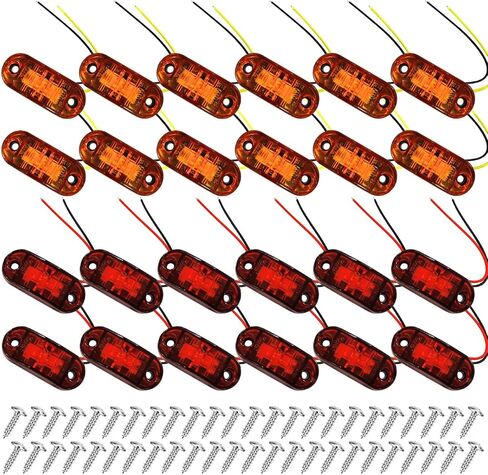 24 Pcs LED Marker Lights Truck Trailer Side Marker Lights 2.6 Inch Waterproof Signal Lights Diode Oval Trailers Commercial VehiclesCamper Accessories in Saudi Arabia