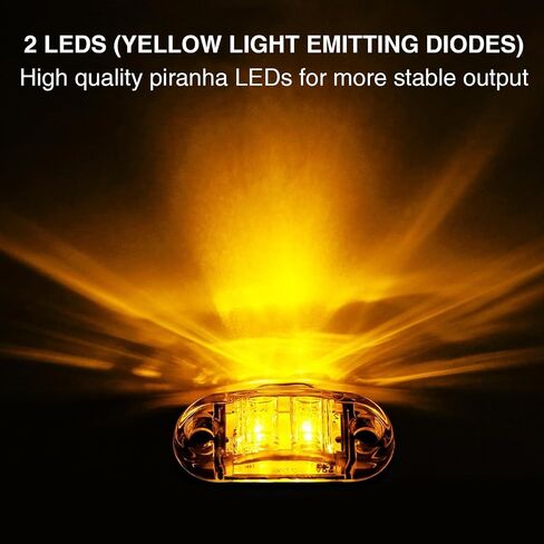 24 Pcs LED Marker Lights Truck Trailer Side Marker Lights 2.6 Inch Waterproof Signal Lights Diode Oval Trailers Commercial VehiclesCamper Accessories in Saudi Arabia