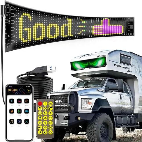 Devil Eyes Light for Windshield, 52in*7.5in Large Size DIY Programmable Flexible LED Display for Car Truck SUV Neon Sign Cool Accessories in Saudi Arabia