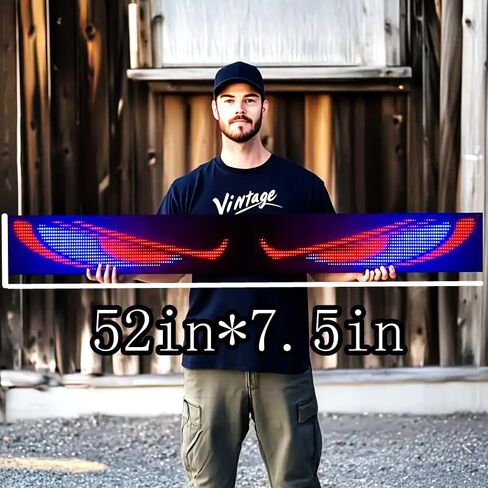 Devil Eyes Light for Windshield, 52in*7.5in Large Size DIY Programmable Flexible LED Display for Car Truck SUV Neon Sign Cool Accessories in Saudi Arabia