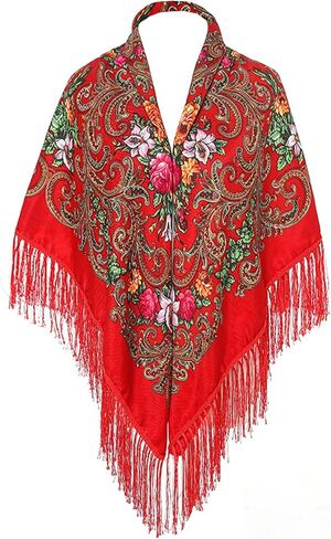 Russian Style Muffler Scarves Women's Traditional Scarf Wrap Tassel Shawl Fringes Neck Head Shawl in Saudi Arabia