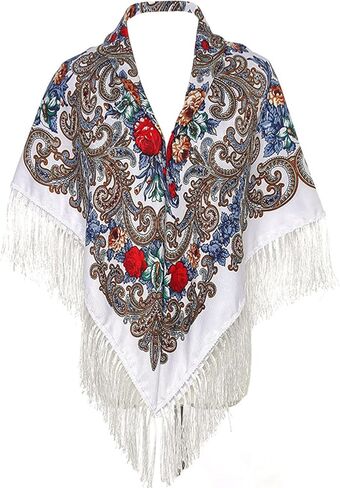 Russian Style Muffler Scarves Women's Traditional Scarf Wrap Tassel Shawl Fringes Neck Head Shawl in Saudi Arabia