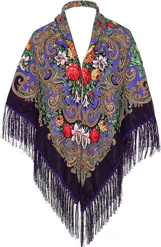 Russian Style Muffler Scarves Women's Traditional Scarf Wrap Tassel Shawl Fringes Neck Head Shawl in Saudi Arabia