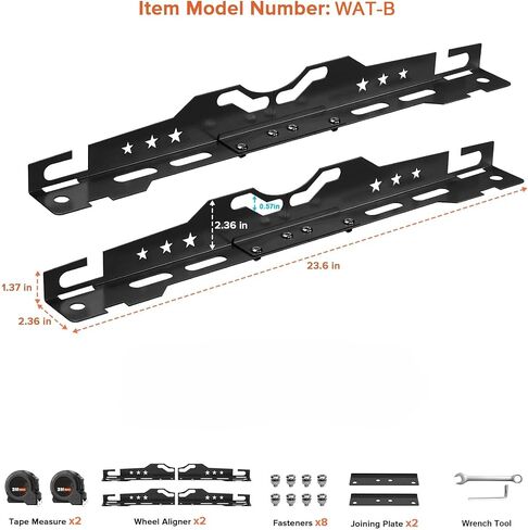 أداة محاذاة العجلات مع 2 شريطة قياس ، محاذاة غير لامعة للسيارات السوداء للاستخدام المنزلي ، لوحات محاذاة الحدبة ، مجموعة أدوات محاذاة السيارات ، ألواح إصبع القدم in Kuwait