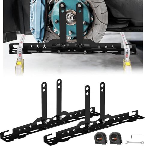 Wheel Alignment Tool with 2 Measuring Tapes, Matte Black Automotive Toe Alignment for Home Use, Camber Alignment Plates, Car Alignment Tool Kit, Toe Plates in Saudi Arabia